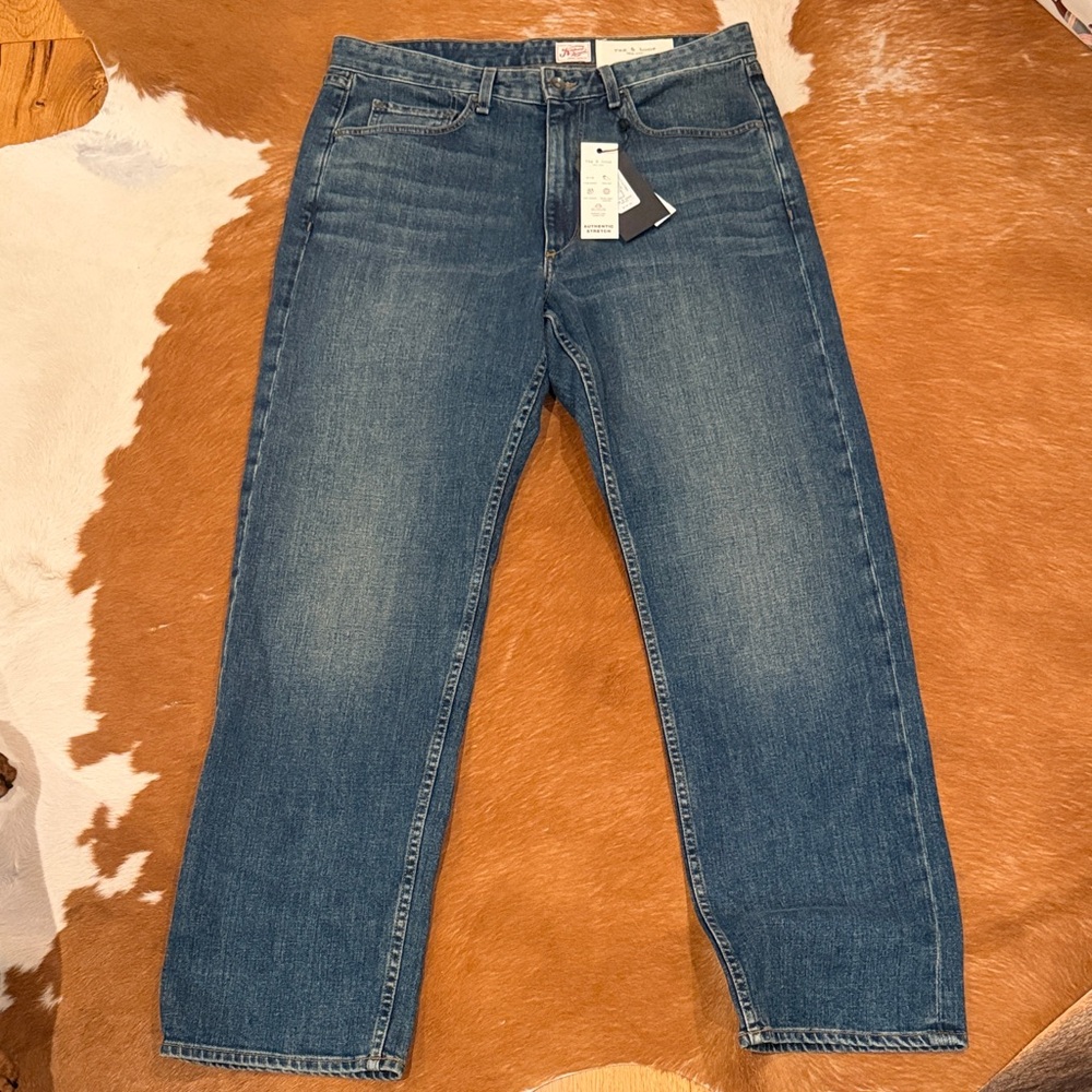 rag & bone Men's Straight Blue Jeans